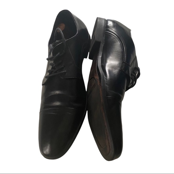 Steve Madden Black Leather Capped Toe Lace-Up Dress Oxford Shoes Men’s Size 11M - Picture 6 of 9